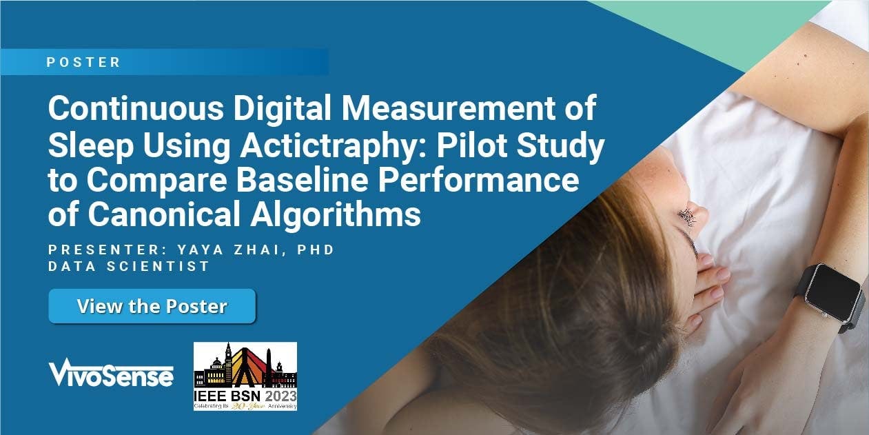 Continuous Digital Measurement of Sleep Using Actigraphy: Pilot study to compare baseline performance of canonical algorithms